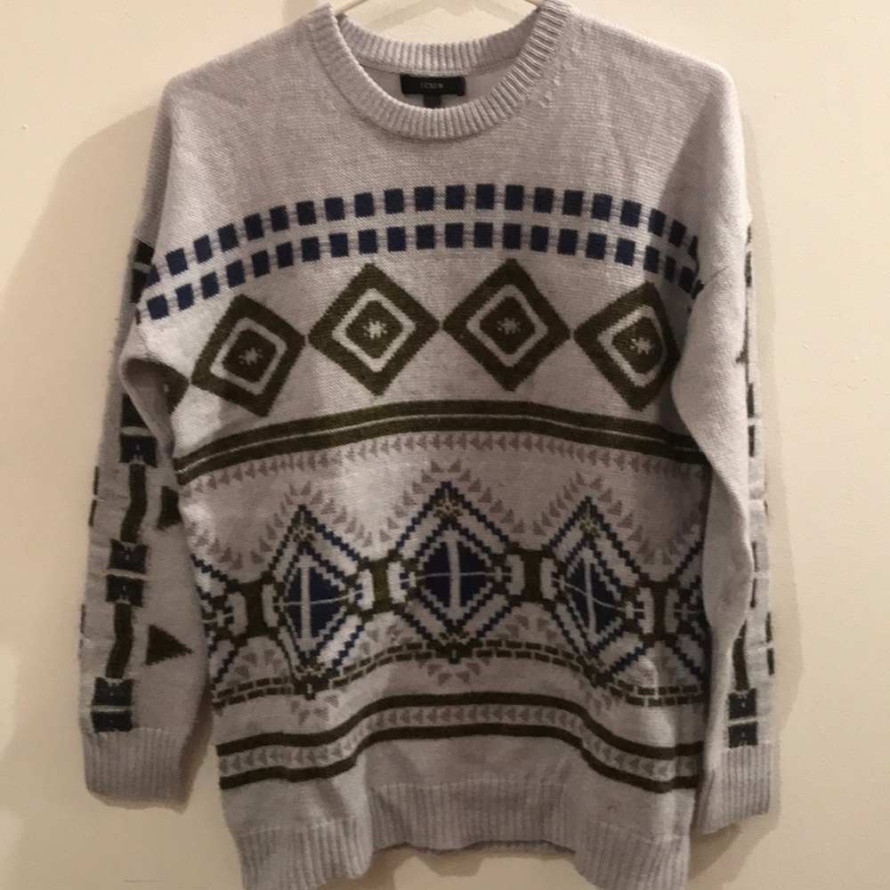 J crew wool patterned sweater